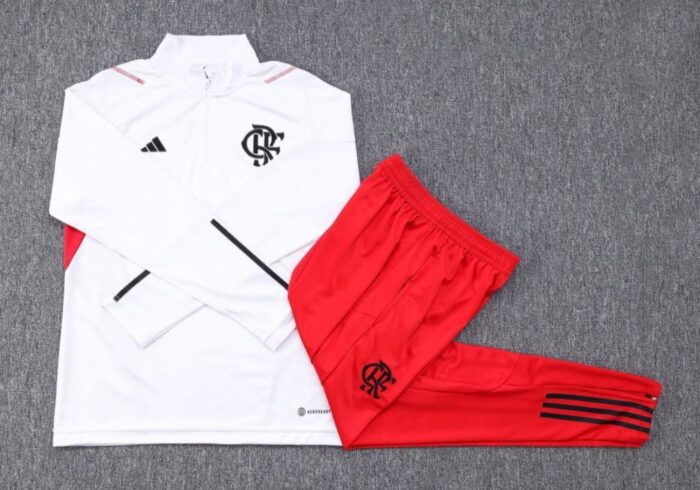 Conjunto do Flamengo Branco e Vermelho