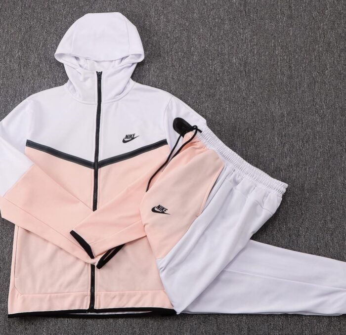 Conjunto Nike Tech Fleece Branco e Pink
