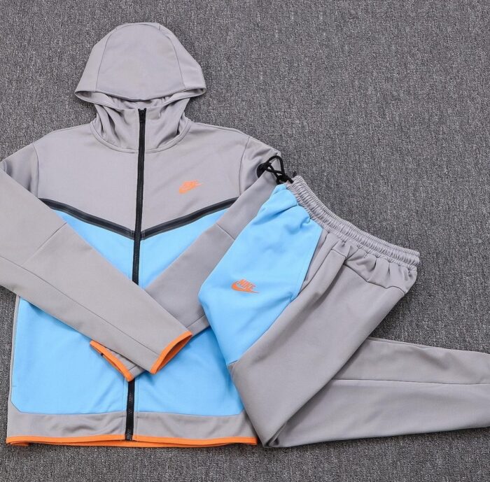 Conjunto Nike Tech Fleece Cinza e Azul