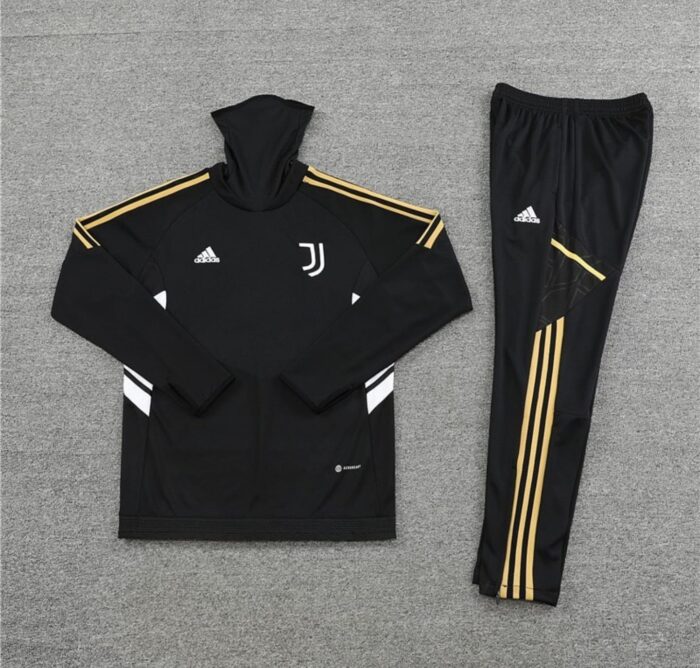 Conjunto da Juventus Preto /  Gola alta + encaixe de dedos