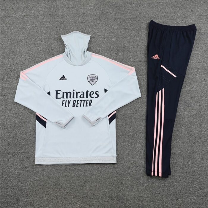 Conjunto do Arsenal Branco /  Gola alta + encaixe de dedos